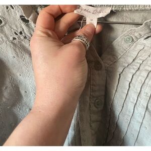 Cottagecore sage green ruffle top, size m